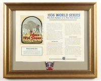 1936 Yankees vs Giants World Series Custom Framed Commemorative Patch Display with Matching World Series Pin at PristineAuction.com