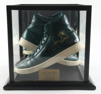 Larry Bird Signed Pair of (2) Horween Leather Co. x Converse Pro Leather Basketball Shoes with Display Case (PSA) at PristineAuction.com