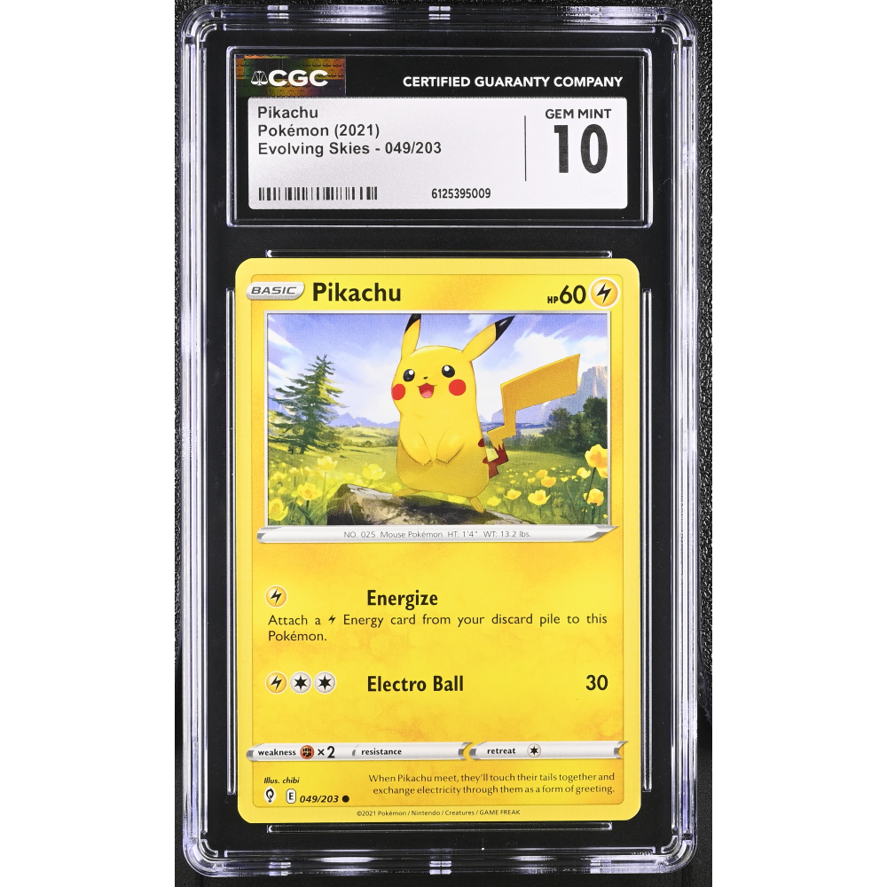 Pikachu 2021 Pokemon TCG Sword & Shield Evolving Skies #049 (CGC 10) at PristineAuction.com