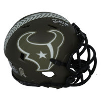 Dalton Schultz Signed Texans Salute to Service Alternate Speed Mini Helmet (Beckett) at PristineAuction.com