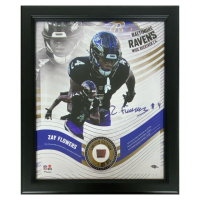 Zay Flowers Ravens LE Custom Framed Display with Piece of Game-Used Football at PristineAuction.com
