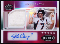 John Elway 2025 Leaf Trinity Retro Pink Jumbo Game-Used Patch Autograph #RRM-JE1 #2/3 at PristineAuction.com