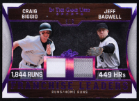 Craig Biggio /  Jeff Bagwell 2025 Leaf in the Game Used Franchise Leaders Game-Used Dual Memorabilia Purple Holo #FL-2 #3/6 at PristineAuction.com