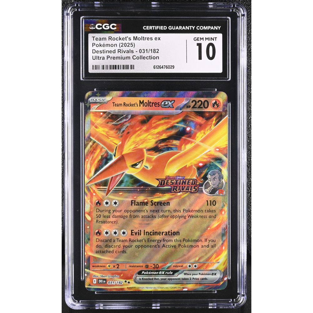 Team Rocket's Moltres Ex 2025 Pokemon TCG Scarlet & Violet Destined Rivals Promos #031 (CGC 10) at PristineAuction.com