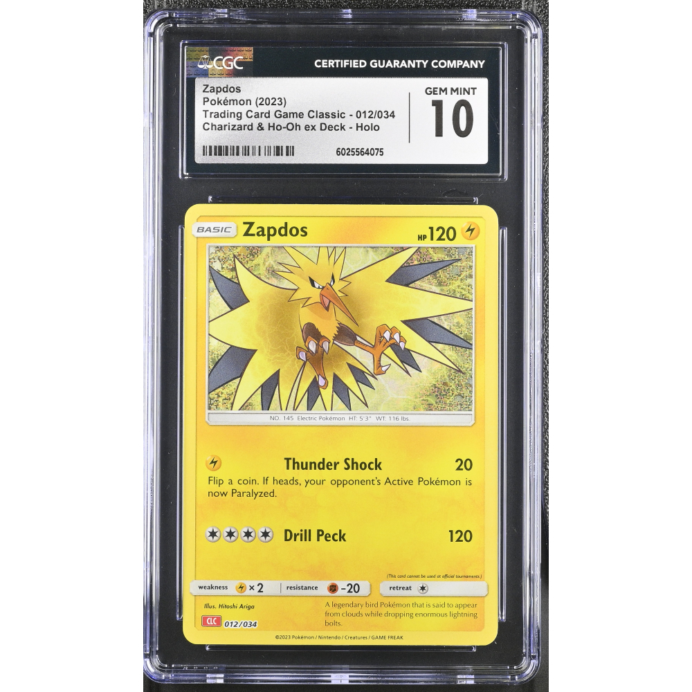 Zapdos 2023 Pokemon Trading Card Game Classic Charizard and Ho-Oh ex Deck #012 (CGC 10) at PristineAuction.com