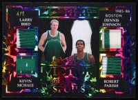 2025 Leaf in the Game Used To the Victor Goes the Spoils Game-Used Quad Memorabilia Rainbow Holo #VS-3 #4/5 Larry Bird / Kevin McHale / Dennis Johnson / Robert Parish at PristineAuction.com