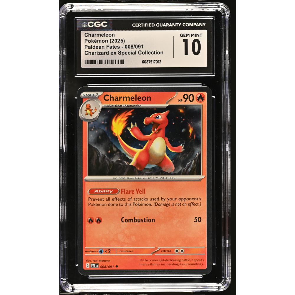 Charmeleon 2025 Pokemon TCG Scarlet & Violet Paldean Fates Promos #008 (CGC 10) at PristineAuction.com
