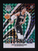 Victor Wembanyama 2023-24 Panini Mosaic Give and Go Mosaic Green #12 RC at PristineAuction.com