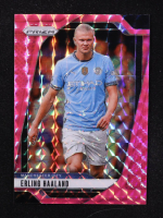 Erling Haaland 2024-25 Panini Prizm English Premier League Prizms Pink Mosaic #9 at PristineAuction.com