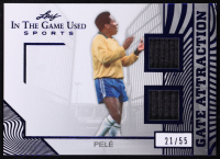 Pele 2025 Leaf In The Game Used Gate Attraction Blue Holo #GA-31 #21/55 at PristineAuction.com