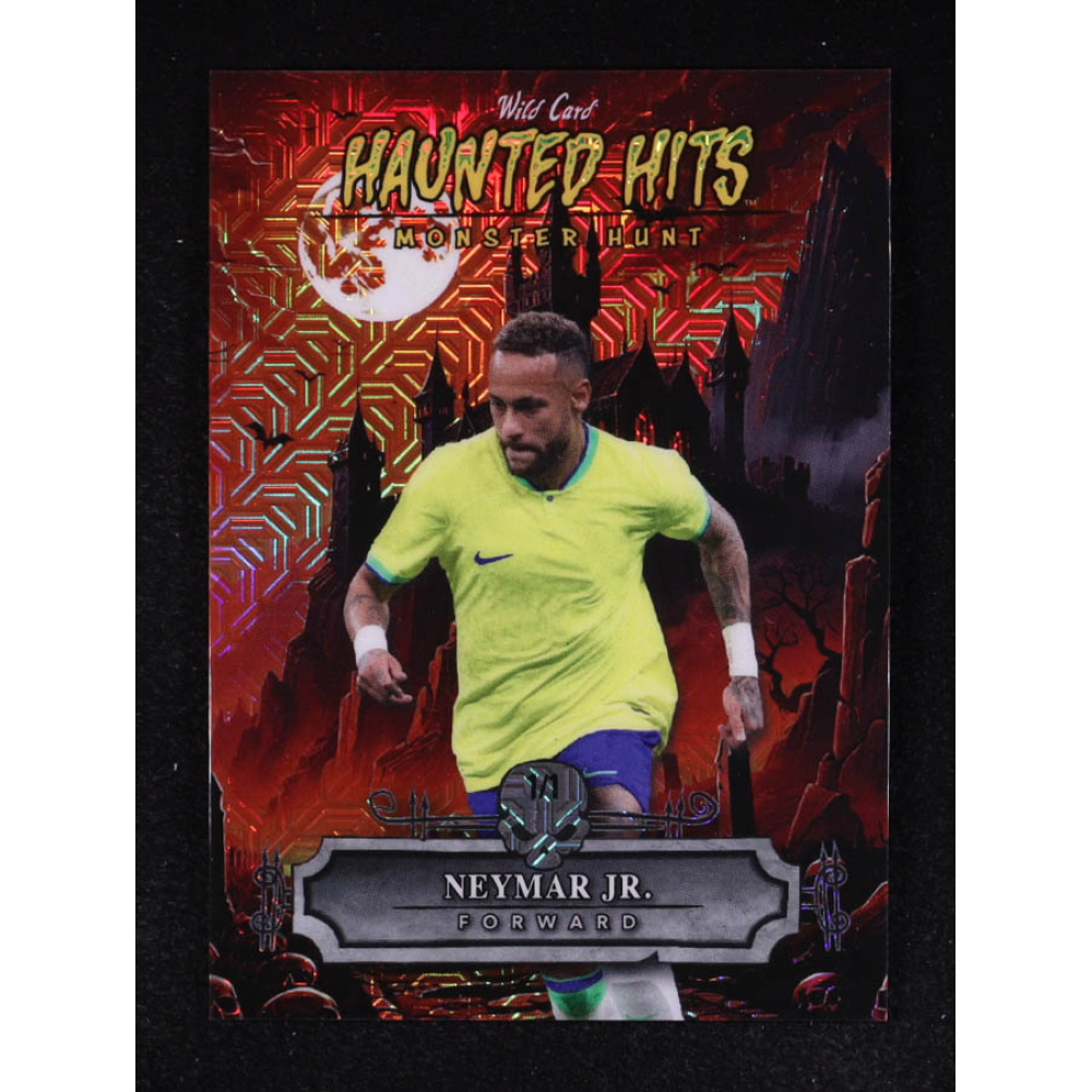 Neymar Jr. 2025 Wild Card Haunted Hits Monster Hunt Creepy Castle Orange Mojo #NJ #1/1 at PristineAuction.com