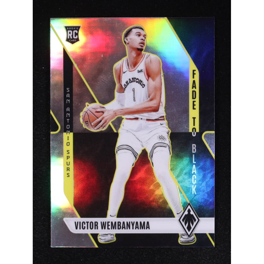 Victor Wembanyama 2023-24 Panini Phoenix Fade To Black Silver #11 RC at PristineAuction.com
