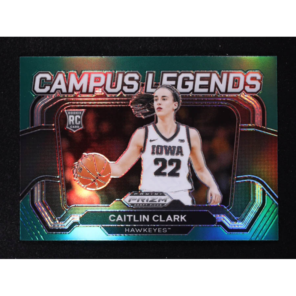 Caitlin Clark 2024-25 Panini Prizm Draft Picks Campus Legends Prizms Green #5 RC at PristineAuction.com