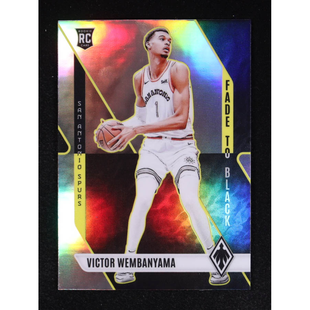 Victor Wembanyama 2023-24 Panini Phoenix Fade To Black Silver #11 RC at PristineAuction.com