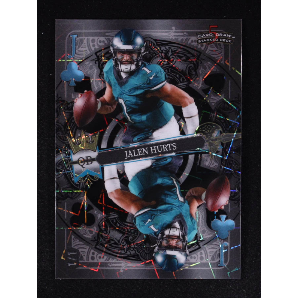 Jalen Hurts 2024 Wild Card 5 Card Draw Stacked Deck Jack Black Lazer #JHN #1/1 at PristineAuction.com