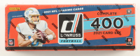2021 Donruss Football Complete Factory Set of (400) Cards with Mac Jones RR #255 RC, Zach Wilson RR #252 RC, Trevor Lawrence RR #251 RC, Trey Lance RR #254 RC at PristineAuction.com