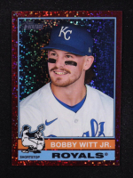 Bobby Witt Jr. 2025 Topps Heritage Chrome Burgundy Sparkle Refractors #92 at PristineAuction.com