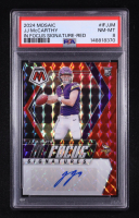 JJ McCarthy 2024 Panini Mosaic In Focus Signature Red #IF-JJM RC #017/199 (PSA 8) at PristineAuction.com