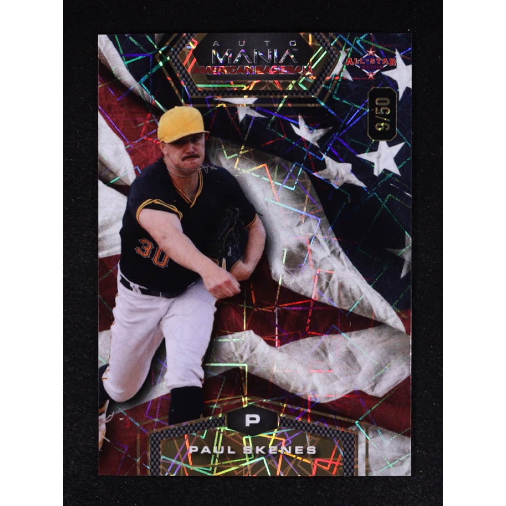 Paul Skenes 2024 Wild Card Auto Mania American Baseball American Flag Lazer #PS2 #9/50 RC at PristineAuction.com
