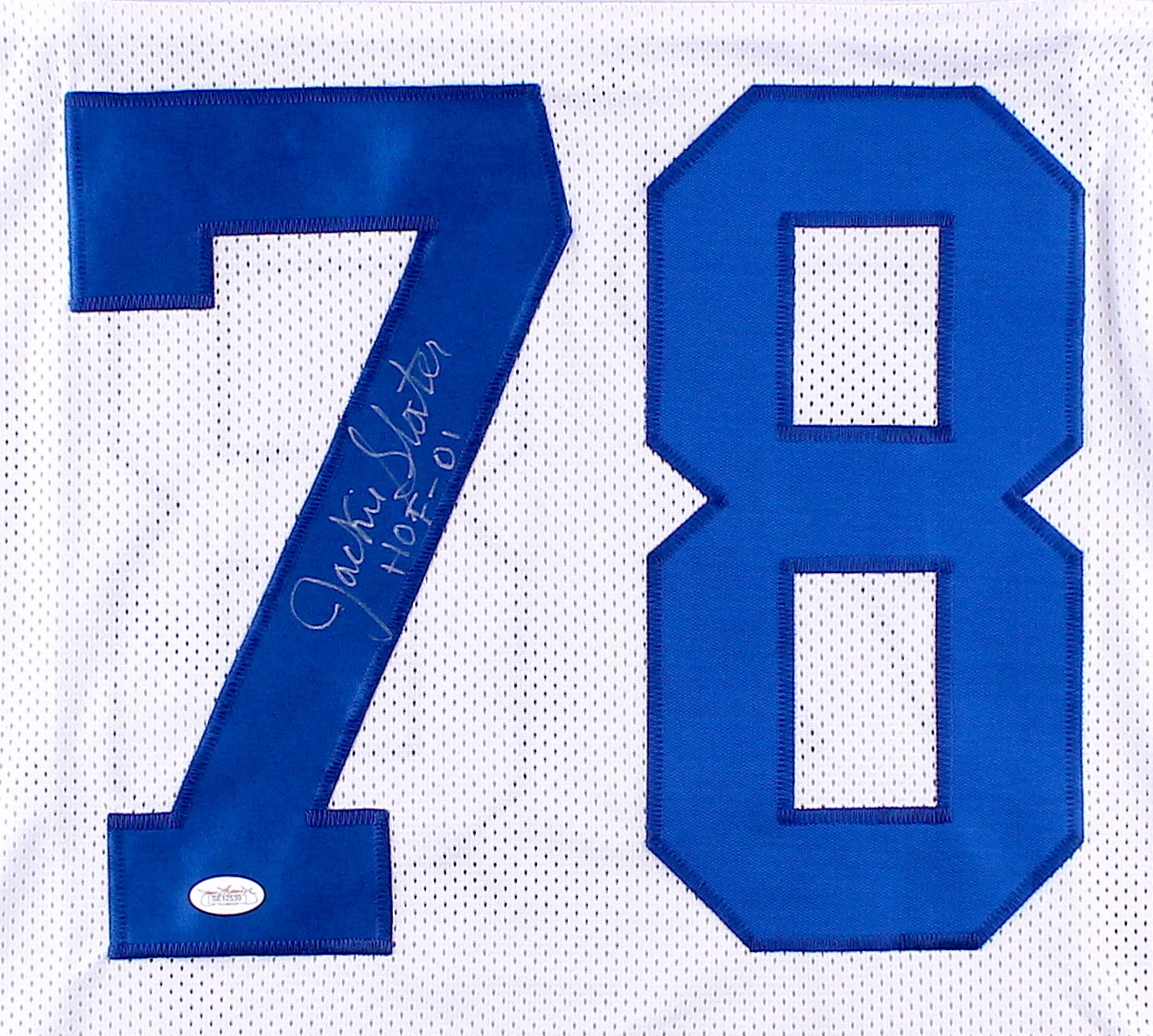 Jackie Slater Signed Rams Jersey Inscribed "HOF 01" (JSA COA) at PristineAuction.com Jackie Slater Signed Rams Jersey Inscribed "HOF 01" (JSA COA) at PristineAuction.com