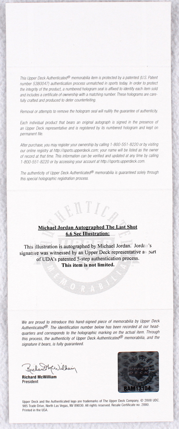 Michael Jordan Signed Bulls 27x41 Custom Framed "The Last Shot" Display (UDA COA) at PristineAuction.com Michael Jordan Signed Bulls 27x41 Custom Framed "The Last Shot" Display (UDA COA) at PristineAuction.com