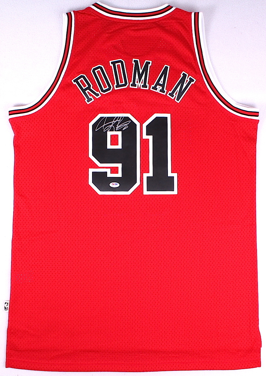 Dennis Rodman Signed Bulls Jersey (PSA COA) at PristineAuction.com Dennis Rodman Signed Bulls Jersey (PSA COA) at PristineAuction.com