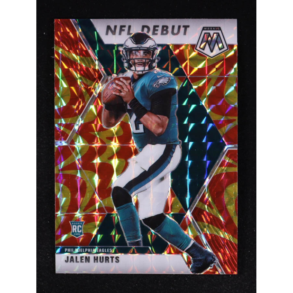 Jalen Hurts 2020 Panini Mosaic Mosaic Reactive Gold #265 RC at PristineAuction.com