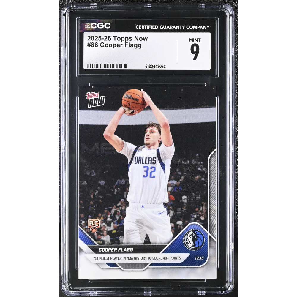 Cooper Flagg 2025-26 Topps Now #86 RC (CGC 9) at PristineAuction.com