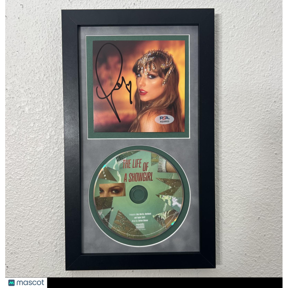 Taylor Swift Signed "The Life of a Showgirl" Custom Framed CD Insert Display (PSA) at PristineAuction.com
