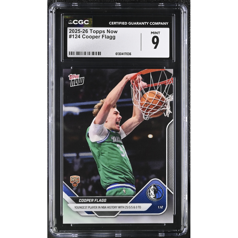 Cooper Flagg 2025-26 Topps Now #124 RC (CGC 9) at PristineAuction.com