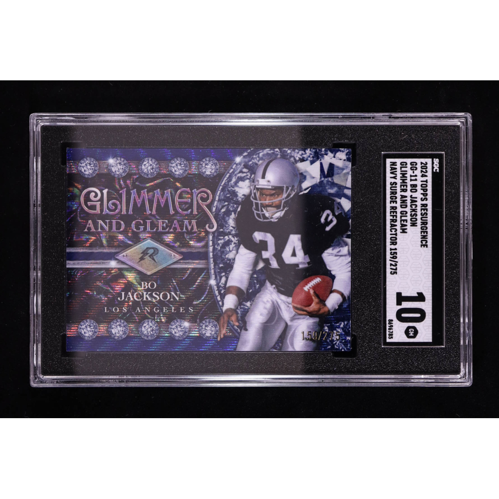 Bo Jackson 2024 Topps Resurgence Glimmer and Glean Navy Surge Refractor #GG-11 #159/275 (SGC 10) at PristineAuction.com