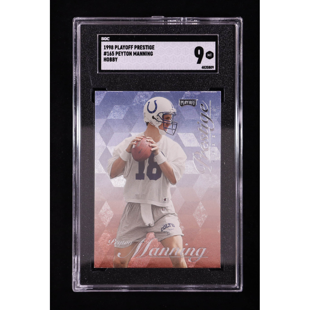 Peyton Manning 1998 Prestige Playoff Hobby #165 RC (SGC 9) at PristineAuction.com