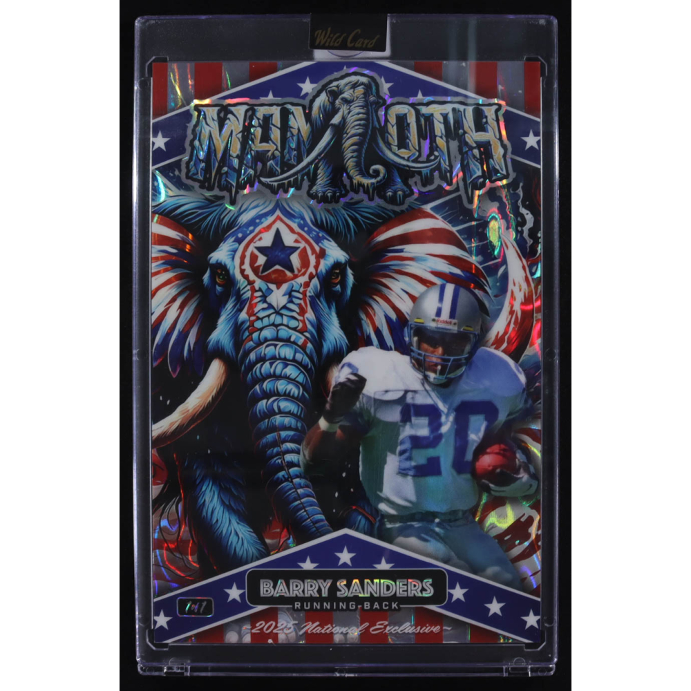Barry Sanders 2025 Wild Card Alumination Dino-Might Mammoth National Exclusive #DMMMA02-BS #1/1 at PristineAuction.com