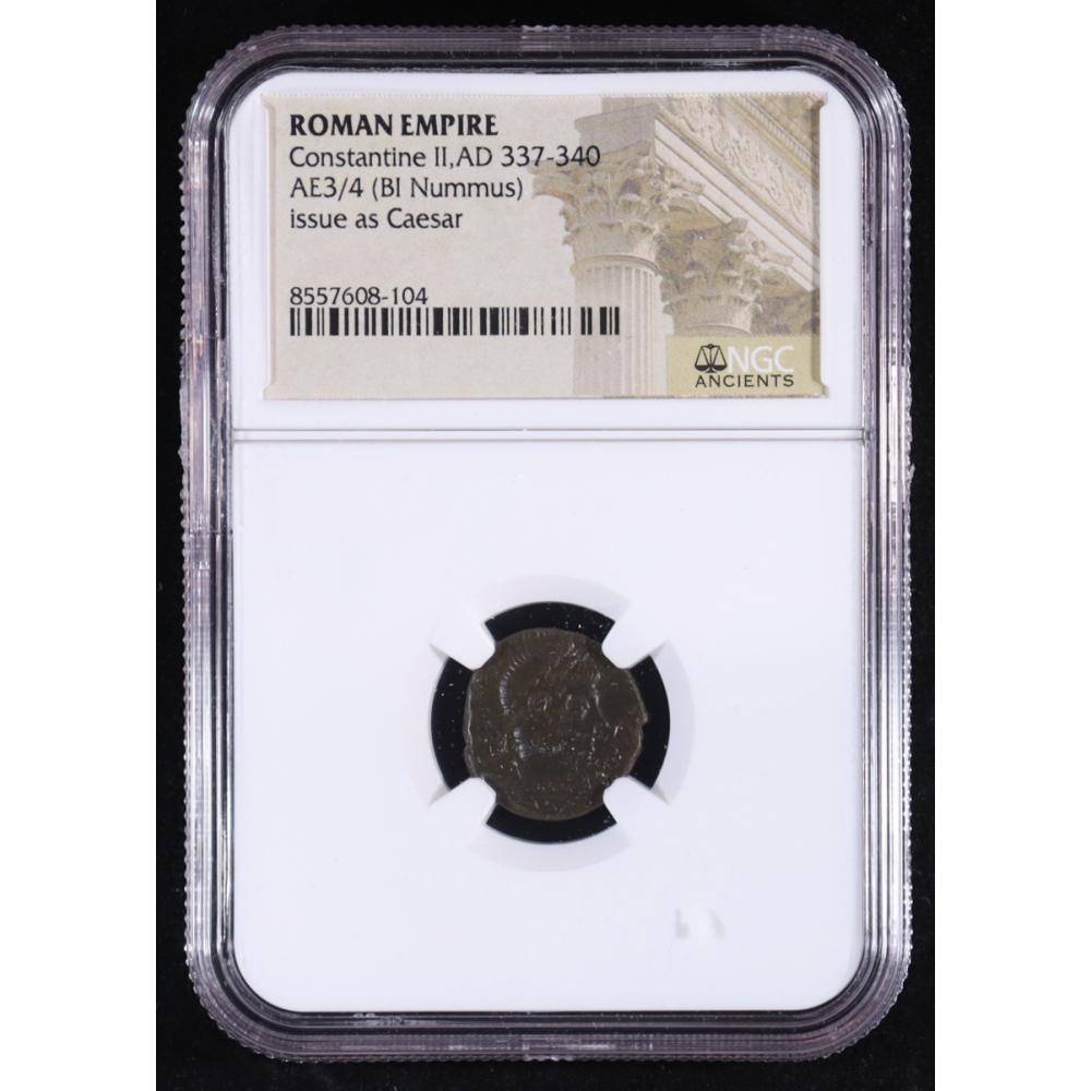 Roman Empire - Constantine II, AD 337-340 AE3/4 (BI Nummus) Issued as Caesar (NGC) at PristineAuction.com