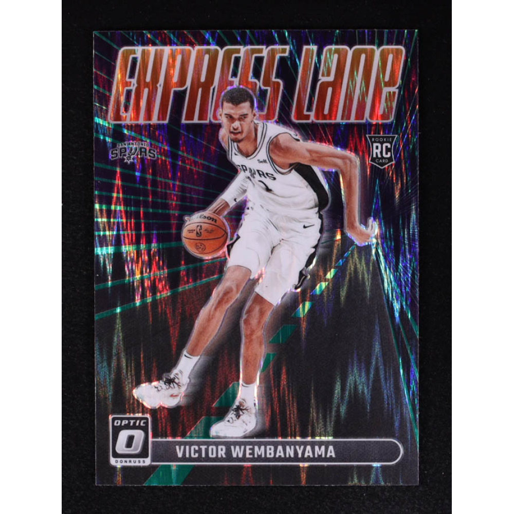 Victor Wembanyama 2023-24 Donruss Optic Express Lane Green Shock #8 RC at PristineAuction.com