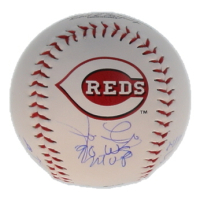 Jos&eacute; Rijo Signed OML Reds Logo Baseball With (4) Career Stat Inscriptions (Authentic Ink) at PristineAuction.com