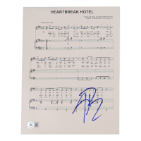 Austin Butler Signed "Heartbreak Hotel" 8x10 Sheet Music Print (Beckett) at PristineAuction.com
