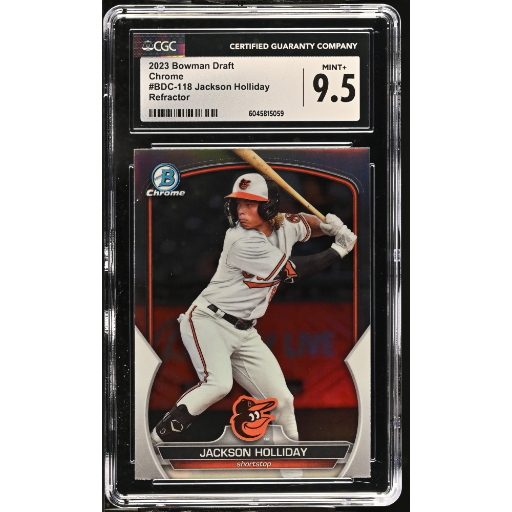 Jackson Holliday 2023 Bowman Draft Chrome Refractor #BDC-118 RC (CGC 9.5) at PristineAuction.com