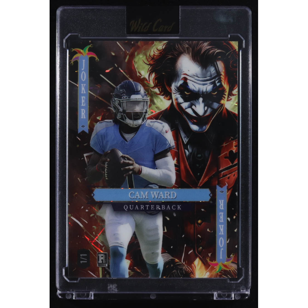 Cam Ward 2025 Wild Card Jokers Wild Joker Laser #SDJWM-CWNk93 #1/1 RC at PristineAuction.com