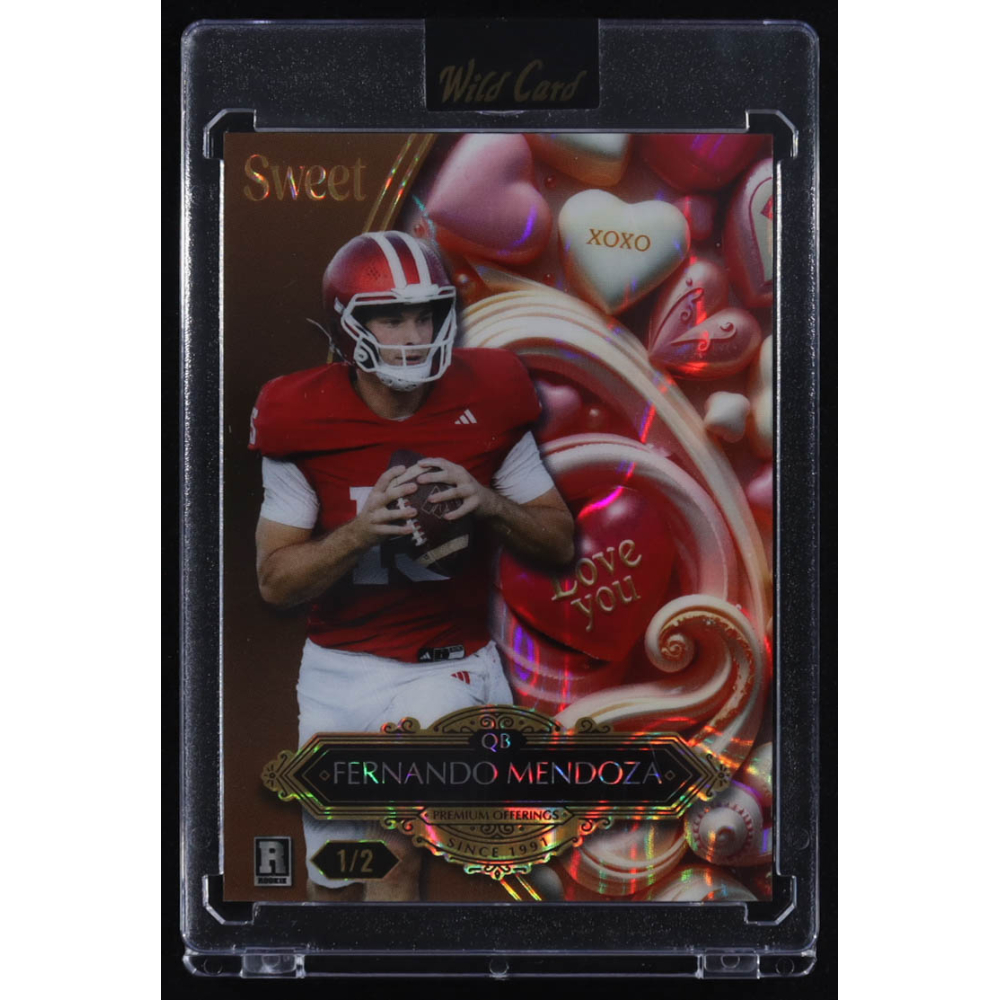 Fernando Mendoza 2026 Wild Card Sweet Valentine's Day #SWLPI1-FM #1/2 RC at PristineAuction.com