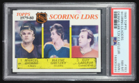 Marcel Dionne / Wayne Gretzky / Guy Lafleur 1980-81 Topps #163 Scoring Leaders (PSA 8) (MK) at PristineAuction.com