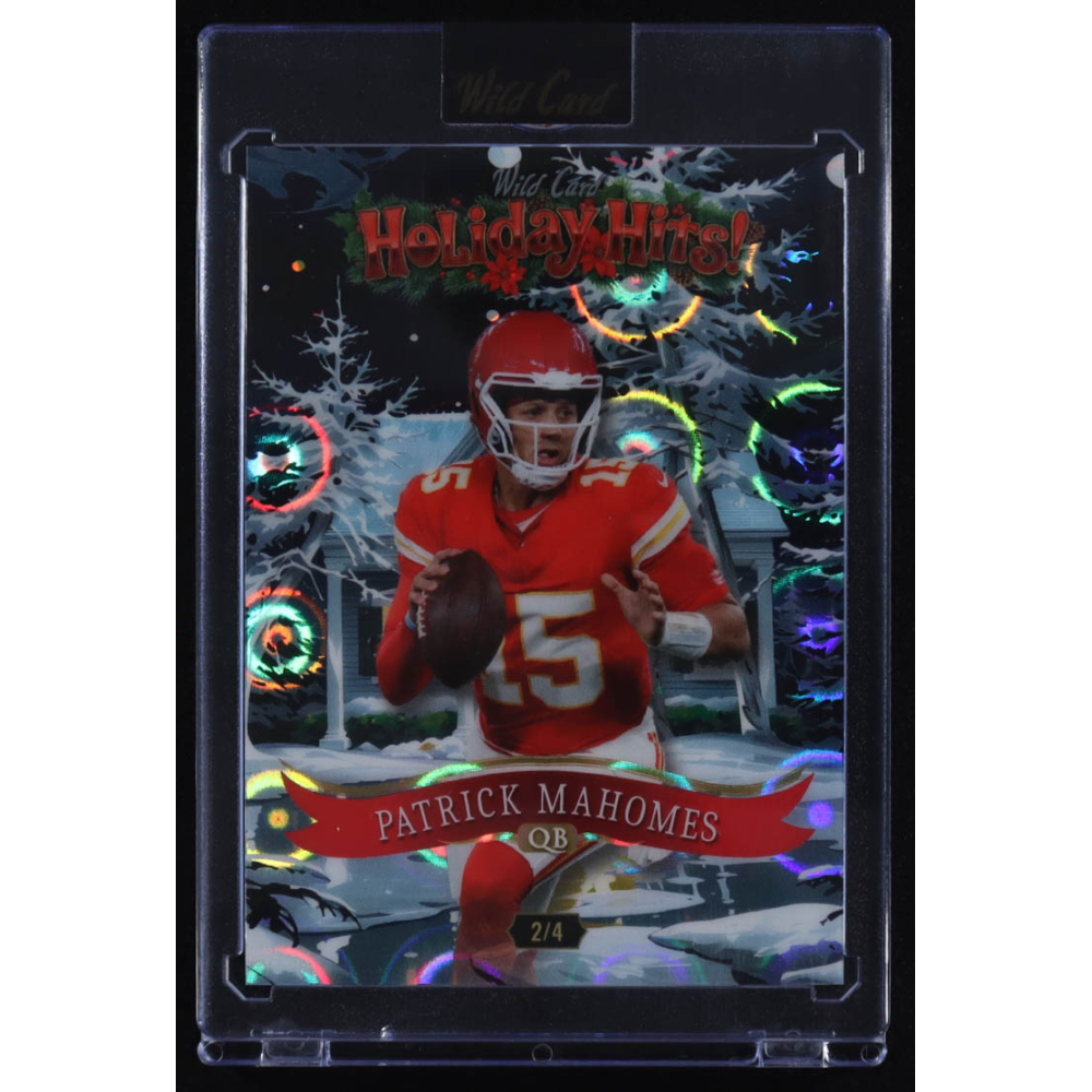 Patrick Mahomes II 2025 Wild Card Holiday Hits! White Winter Circular Refractor #HHa5-PM #2/4 at PristineAuction.com
