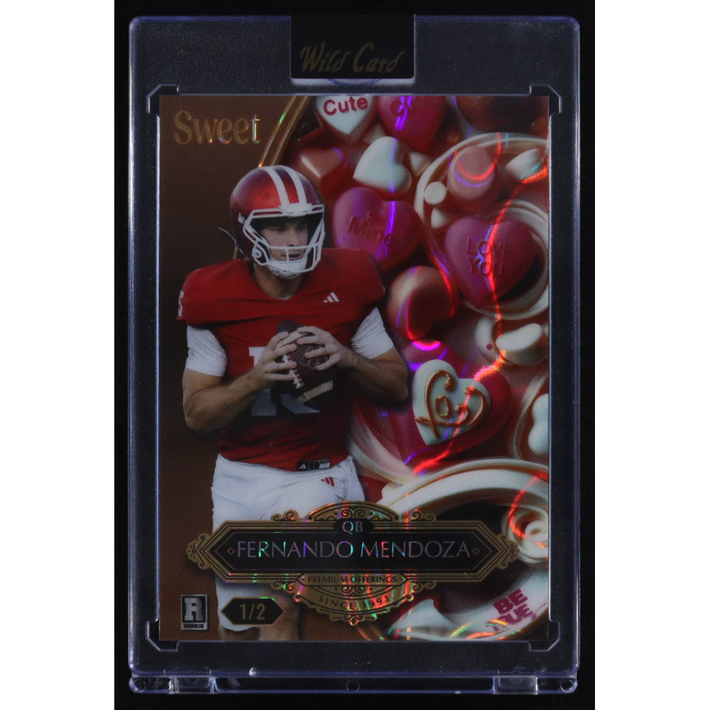 Fernando Mendoza 2026 Wild Card Sweet Valentine's Day Prismatic #SWLPI2-FM #1/2 RC at PristineAuction.com