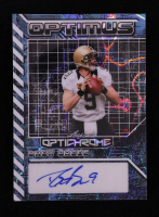 Drew Brees 2025 Leaf Optichrome Metal Optimus Autographs Lava Platinum Blue #OADB1 #2/7 at PristineAuction.com