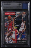 Michael Jordan / Scottie Pippen 1992-93 Upper Deck #62 ST with Game-Used Jersey Swatch (BGS Authentic) at PristineAuction.com