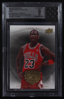 Michael Jordan 2009-10 Upper Deck Michael Jordan Legacy Collection Gold #21 with Game-Used Jersey Swatch (BGS 9) at PristineAuction.com