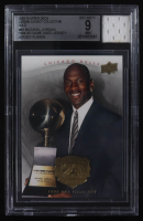 Michael Jordan 2009-10 Upper Deck Michael Jordan Legacy Collection Gold #85 with Game-Used Jersey Swatch (BGS 9) at PristineAuction.com