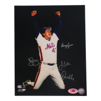 "1986 World Series Champions" Mets 11x14 Signed By (4) With Barry Lyons, John Gibbons, Lee Mazzilli & Roger McDowell (MAB) at PristineAuction.com
