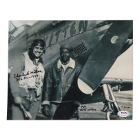 Charles McGee & Nate Wilson Signed WWII 8x10 Photo with Service Record Inscriptions (PSA) at PristineAuction.com