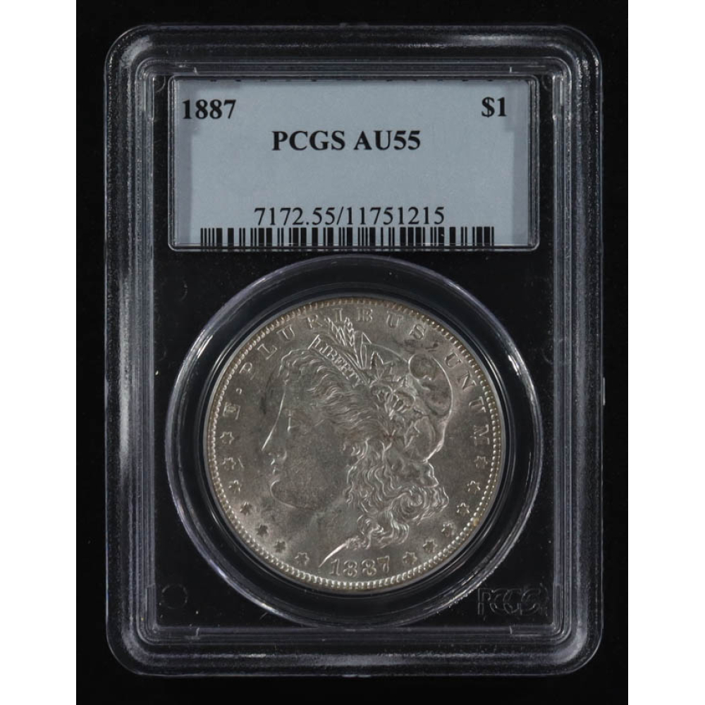 1887 Morgan Silver $1 Dollar (PCGS AU55) at PristineAuction.com